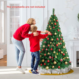 带实心金属支架的人造 PVC 铰链圣诞树 - 6 英尺 Artificial PVC Hinged Christmas Tree with Solid Metal Stand-6 ft