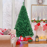 带实心金属支架的人造 PVC 铰链圣诞树 - 6 英尺 Artificial PVC Hinged Christmas Tree with Solid Metal Stand-6 ft