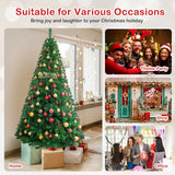 带实心金属支架的人造 PVC 铰链圣诞树 - 7 英尺 Artificial PVC Hinged Christmas Tree with Solid Metal Stand-7 ft