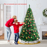 带实心金属支架的人造 PVC 铰链圣诞树 - 7 英尺 Artificial PVC Hinged Christmas Tree with Solid Metal Stand-7 ft