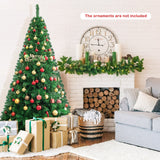 带实心金属支架的人造 PVC 铰链圣诞树 - 7 英尺 Artificial PVC Hinged Christmas Tree with Solid Metal Stand-7 ft