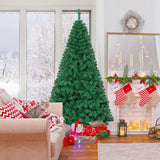 带实心金属支架的人造 PVC 铰链圣诞树 - 7 英尺 Artificial PVC Hinged Christmas Tree with Solid Metal Stand-7 ft