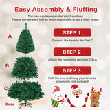 带实心金属支架的人造 PVC 铰链圣诞树 - 7 英尺 Artificial PVC Hinged Christmas Tree with Solid Metal Stand-7 ft