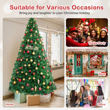 带实心金属支架的人造 PVC 铰链圣诞树 - 8 英尺 Artificial PVC Hinged Christmas Tree with Solid Metal Stand-8 ft