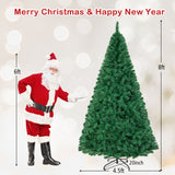 带实心金属支架的人造 PVC 铰链圣诞树 - 8 英尺 Artificial PVC Hinged Christmas Tree with Solid Metal Stand-8 ft