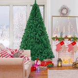 带实心金属支架的人造 PVC 铰链圣诞树 - 8 英尺 Artificial PVC Hinged Christmas Tree with Solid Metal Stand-8 ft