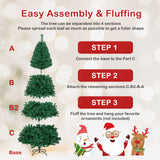 带实心金属支架的人造 PVC 铰链圣诞树 - 8 英尺 Artificial PVC Hinged Christmas Tree with Solid Metal Stand-8 ft