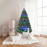 5/6/7 英尺多色人造圣诞树，带 LED 灯和金属支架 - 6 英尺 5/6/7 Feet Multicolor Artificial Christmas Tree with LED Light and Metal Stand-6'