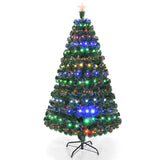 5/6/7 英尺多色人造圣诞树，带 LED 灯和金属支架 - 6 英尺 5/6/7 Feet Multicolor Artificial Christmas Tree with LED Light and Metal Stand-6'