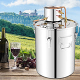 10 加仑 40 升水酒精蒸馏器，带 2 个不锈钢锅 - 10 加仑 10 Gal 40 L Water Alcohol Distiller with 2 Stainless Steel Pots-10 Gal