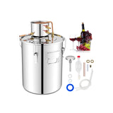 10 加仑 40 升水酒精蒸馏器，带 2 个不锈钢锅 - 10 加仑 10 Gal 40 L Water Alcohol Distiller with 2 Stainless Steel Pots-10 Gal