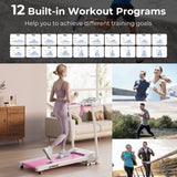 带 12 个预设程序和 LCD 显示屏的折叠跑步机-白色 Folding Treadmill with 12 Preset Programs and LCD Display-White