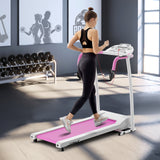 带 12 个预设程序和 LCD 显示屏的折叠跑步机-白色 Folding Treadmill with 12 Preset Programs and LCD Display-White