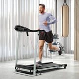 折叠跑步机带 12 个预设程序和 LCD 显示屏-黑色 Folding Treadmill with 12 Preset Programs and LCD Display-Black