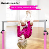 儿童可调节体操杆单杠-粉色 Adjustable Gymnastics Bar Horizontal Bar for Kids-Pink