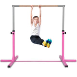 儿童可调节体操杆单杠-粉色 Adjustable Gymnastics Bar Horizontal Bar for Kids-Pink