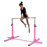 儿童可调节体操杆单杠-粉色 Adjustable Gymnastics Bar Horizontal Bar for Kids-Pink