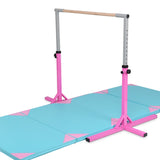 儿童可调节体操杆单杠-粉色 Adjustable Gymnastics Bar Horizontal Bar for Kids-Pink