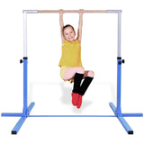 儿童可调节体操杆单杠-蓝色 Adjustable Gymnastics Bar Horizontal Bar for Kids-Blue