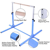 儿童可调节体操杆单杠-蓝色 Adjustable Gymnastics Bar Horizontal Bar for Kids-Blue