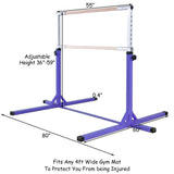 儿童可调体操单杠-紫色 Adjustable Gymnastics Bar Horizontal Bar for Kids-Purple