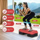 29 英寸可调节健身有氧踏步运动平台 - 红色 29 Inch Adjustable Workout Fitness Aerobic Stepper Exercise Platform-Red