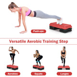 29 英寸可调节健身有氧踏步运动平台 - 红色 29 Inch Adjustable Workout Fitness Aerobic Stepper Exercise Platform-Red