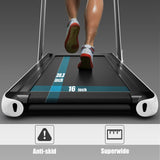 2.25HP 二合一折叠跑步机 带APP音箱遥控-白色 2.25HP 2 in 1 Folding Treadmill with APP Speaker Remote Control-White