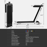 2.25HP 二合一折叠跑步机 带APP音箱遥控-白色 2.25HP 2 in 1 Folding Treadmill with APP Speaker Remote Control-White