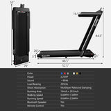 2.25HP 二合一折叠跑步机 带APP音箱遥控-黑色 2.25HP 2 in 1 Folding Treadmill with APP Speaker Remote Control-Black