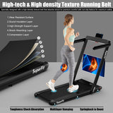 2.25HP 二合一折叠跑步机 带APP音箱遥控-黑色 2.25HP 2 in 1 Folding Treadmill with APP Speaker Remote Control-Black