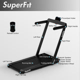 2.25HP 二合一折叠跑步机 带APP音箱遥控-黑色 2.25HP 2 in 1 Folding Treadmill with APP Speaker Remote Control-Black