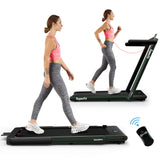 2.25HP 二合一折叠跑步机 带APP音箱遥控-绿色 2.25HP 2 in 1 Folding Treadmill with APP Speaker Remote Control-Green