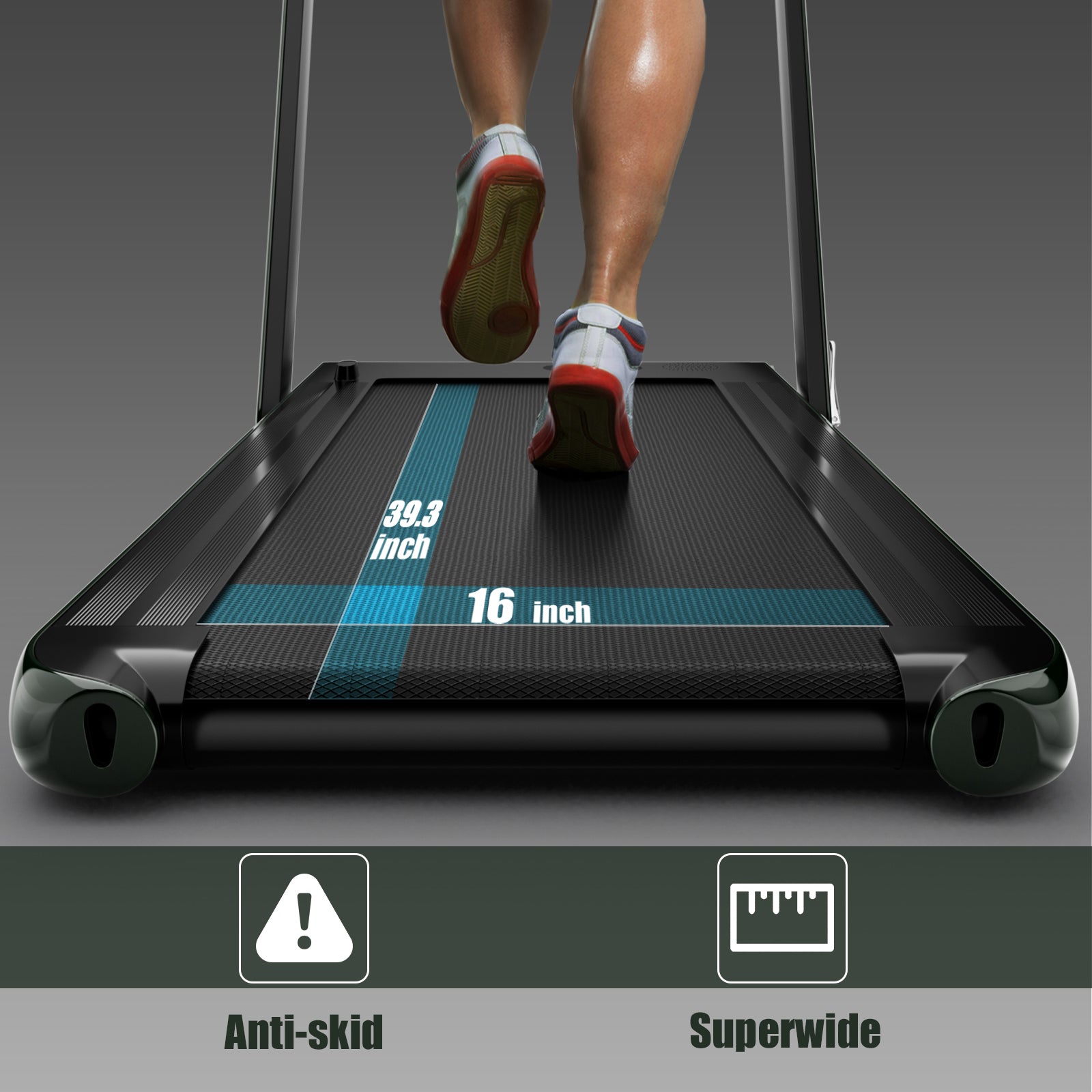 2.25HP 二合一折叠跑步机 带APP音箱遥控-绿色 2.25HP 2 in 1 Folding Treadmill with APP Speaker Remote Control-Green