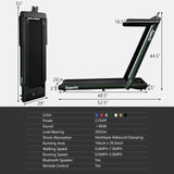 2.25HP 二合一折叠跑步机 带APP音箱遥控-绿色 2.25HP 2 in 1 Folding Treadmill with APP Speaker Remote Control-Green
