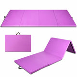 8 x 4 英尺折叠体操翻滚垫 - 紫色 8 x 4 Feet Folding Gymnastics Tumbling Mat-Purple