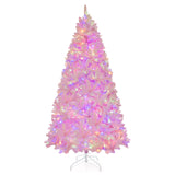 7 英尺植绒人造圣诞树，配有 500 个 LED 灯和 1200 个树枝 7 Feet Flocked Artificial Christmas Tree with 500 LED Lights and 1200 Branches