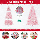 7 英尺植绒人造圣诞树，配有 500 个 LED 灯和 1200 个树枝 7 Feet Flocked Artificial Christmas Tree with 500 LED Lights and 1200 Branches