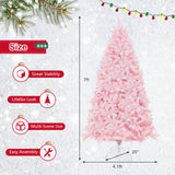 7 英尺植绒人造圣诞树，配有 500 个 LED 灯和 1200 个树枝 7 Feet Flocked Artificial Christmas Tree with 500 LED Lights and 1200 Branches