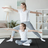 6 x 2 英尺三折健身垫，带手柄和可拆卸拉链套 - 黑色 6 x 2 FT Tri-Fold Gym Mat with Handles and Removable Zippered Cover-Black