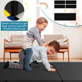 6 x 2 英尺三折健身垫，带手柄和可拆卸拉链套 - 黑色 6 x 2 FT Tri-Fold Gym Mat with Handles and Removable Zippered Cover-Black