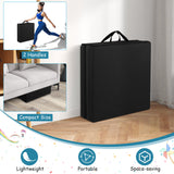 6 x 2 英尺三折健身垫，带手柄和可拆卸拉链套 - 黑色 6 x 2 FT Tri-Fold Gym Mat with Handles and Removable Zippered Cover-Black