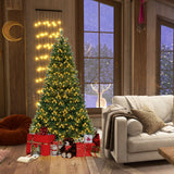 6/7/8 英尺铰接式圣诞树，带 PVC 树枝尖端暖白色 LED 灯 - 8 英尺 6/7/8 Feet Hinged Christmas Tree with PVC Branch Tips Warm White LED Lights-8 ft