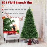 6/7/8 英尺铰接式圣诞树，带 PVC 树枝尖端暖白色 LED 灯 - 8 英尺 6/7/8 Feet Hinged Christmas Tree with PVC Branch Tips Warm White LED Lights-8 ft