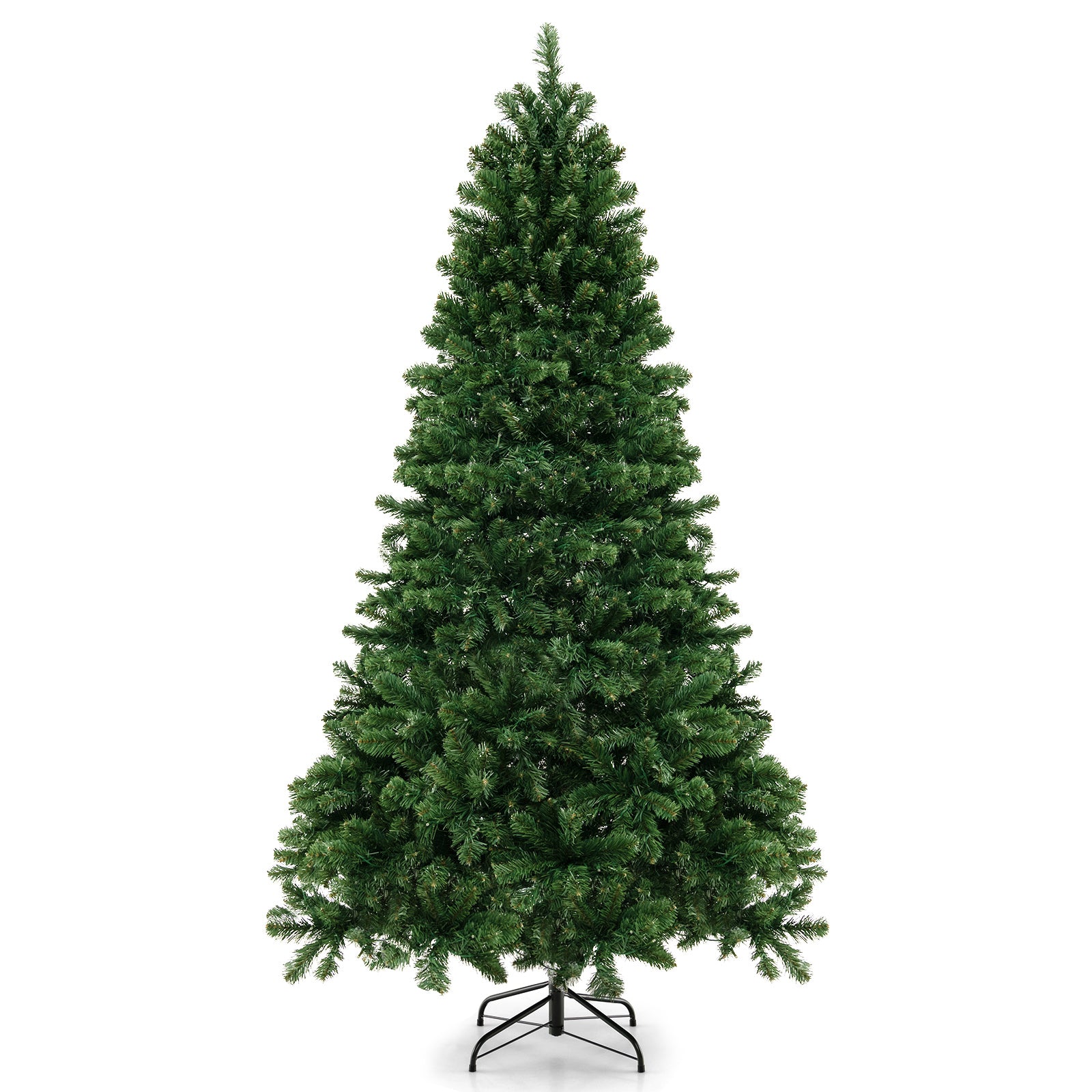 6/7/8 英尺铰接式圣诞树，带 PVC 树枝尖端暖白色 LED 灯 - 7 英尺 6/7/8 Feet Hinged Christmas Tree with PVC Branch Tips Warm White LED Lights-7 ft