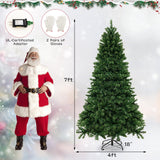 6/7/8 英尺铰接式圣诞树，带 PVC 树枝尖端暖白色 LED 灯 - 7 英尺 6/7/8 Feet Hinged Christmas Tree with PVC Branch Tips Warm White LED Lights-7 ft