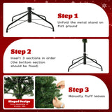 6/7/8 英尺铰接式圣诞树，带 PVC 树枝尖端暖白色 LED 灯 - 6 英尺 6/7/8 Feet Hinged Christmas Tree with PVC Branch Tips Warm White LED Lights-6 ft