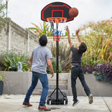 可调节儿童篮球架，配有耐用的网和轮子 Adjustable Kids' Basketball Hoop Stand with Durable Net and Wheel