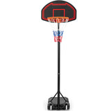 可调节儿童篮球架，配有耐用的网和轮子 Adjustable Kids' Basketball Hoop Stand with Durable Net and Wheel