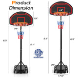 可调节儿童篮球架，配有耐用的网和轮子 Adjustable Kids' Basketball Hoop Stand with Durable Net and Wheel